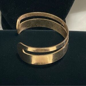 Gold Tone Hover Slit Cuff Bracelet